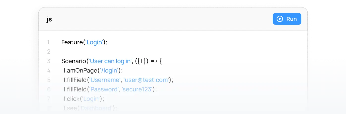 CodeceptJS test script development