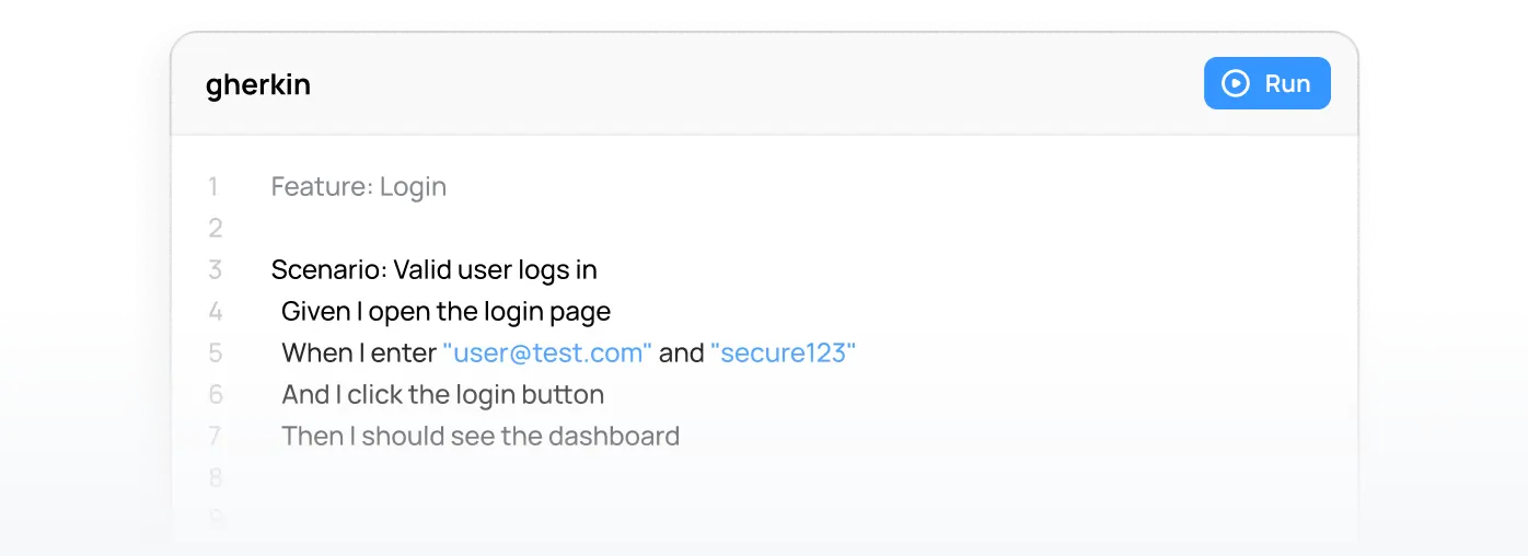 Cucumber test script development
