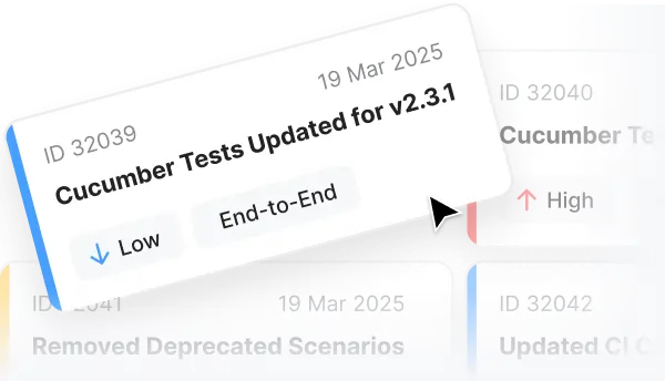 Cucumber test support & maintenance