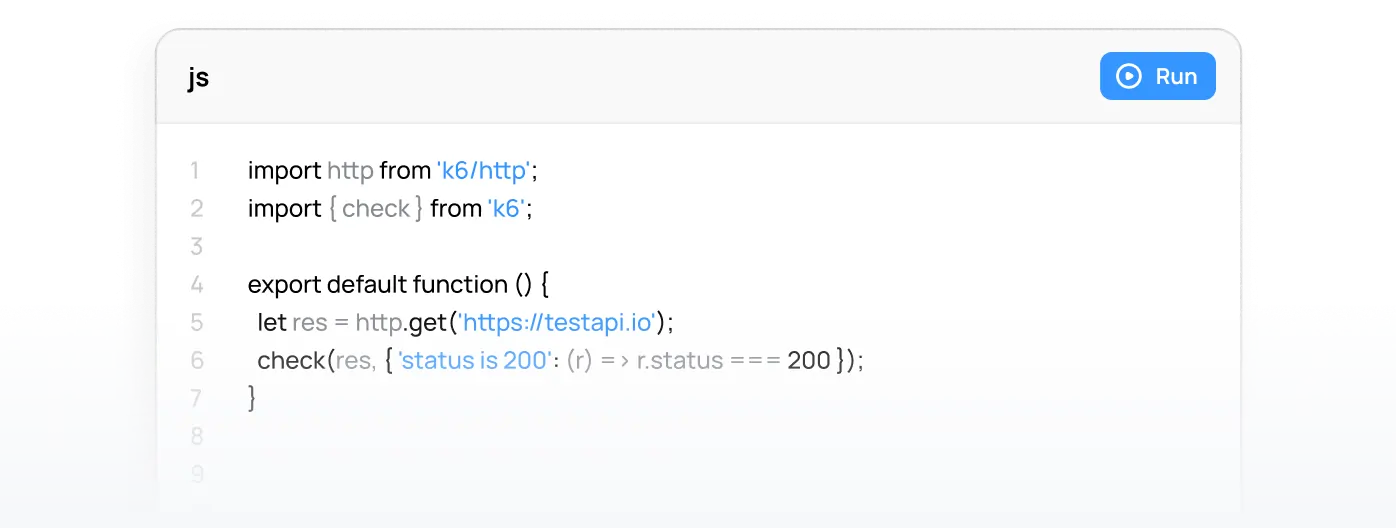 k6 test script development