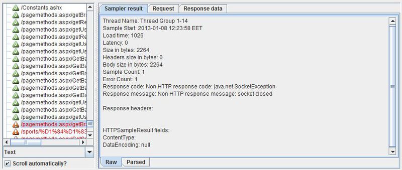 Sampler Results. Checking the reason of error in View Results Tree