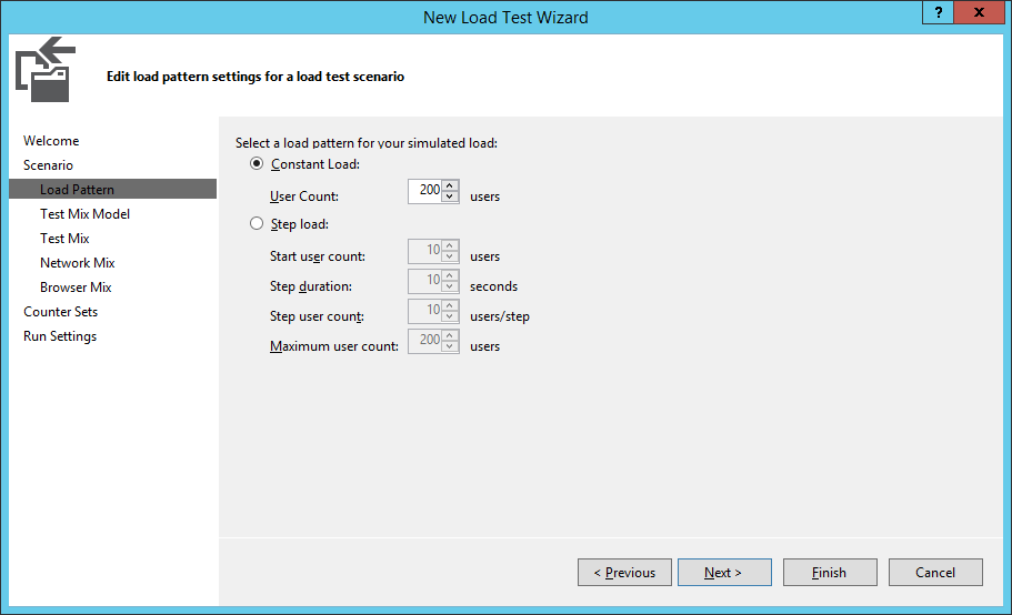 New Load test Wizard